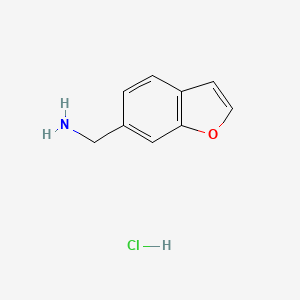 molecular formula C9H10ClNO B2979085 1-Benzofuran-6-ylmethanamine;hydrochloride CAS No. 943844-52-8