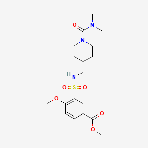 molecular formula C18H27N3O6S B2979087 methyl 3-({[1-(dimethylcarbamoyl)piperidin-4-yl]methyl}sulfamoyl)-4-methoxybenzoate CAS No. 2034460-60-9