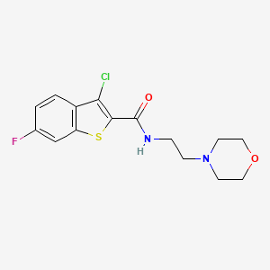 molecular formula C15H16ClFN2O2S B2979090 3-chloro-6-fluoro-N-[2-(morpholin-4-yl)ethyl]-1-benzothiophene-2-carboxamide CAS No. 314022-31-6