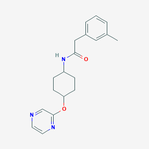 N-((1r,4r)-4-(pyrazin-2-yloxy)cyclohexyl)-2-(m-tolyl)acetamide