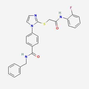 N-benzyl-4-(2-((2-((2-fluorophenyl)amino)-2-oxoethyl)thio)-1H-imidazol-1-yl)benzamide
