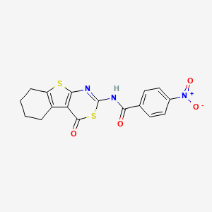 4-nitro-N-(4-oxo-5,6,7,8-tetrahydro-[1]benzothiolo[2,3-d][1,3]thiazin-2-yl)benzamide