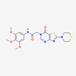 2-(7-oxo-2-thiomorpholinothiazolo[4,5-d]pyrimidin-6(7H)-yl)-N-(3,4,5-trimethoxyphenyl)acetamide