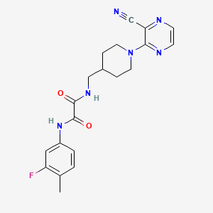 N1-((1-(3-cyanopyrazin-2-yl)piperidin-4-yl)methyl)-N2-(3-fluoro-4-methylphenyl)oxalamide