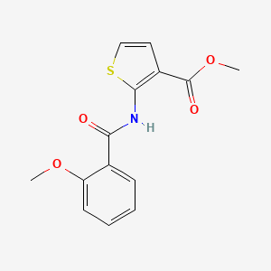 molecular formula C14H13NO4S B2979251 Methyl 2-(2-methoxybenzamido)thiophene-3-carboxylate CAS No. 864940-29-4