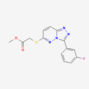 molecular formula C14H11FN4O2S B2979391 Methyl 2-((3-(3-fluorophenyl)-[1,2,4]triazolo[4,3-b]pyridazin-6-yl)thio)acetate CAS No. 852375-15-6