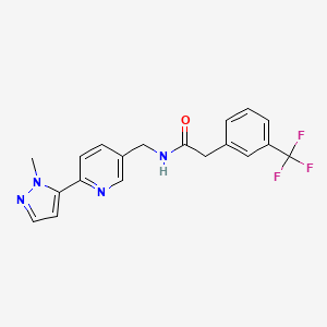 molecular formula C19H17F3N4O B2979445 N-((6-(1-methyl-1H-pyrazol-5-yl)pyridin-3-yl)methyl)-2-(3-(trifluoromethyl)phenyl)acetamide CAS No. 2034369-09-8