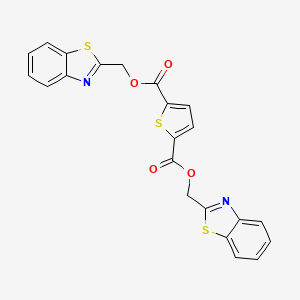 molecular formula C22H14N2O4S3 B2979447 Bis(benzo[d]thiazol-2-ylmethyl) thiophene-2,5-dicarboxylate CAS No. 476355-87-0