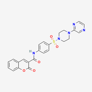 molecular formula C24H21N5O5S B2979449 2-oxo-N-(4-((4-(pyrazin-2-yl)piperazin-1-yl)sulfonyl)phenyl)-2H-chromene-3-carboxamide CAS No. 1021094-15-4
