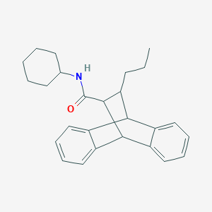 molecular formula C26H31NO B297945 N-cyclohexyl-16-propyltetracyclo[6.6.2.0~2,7~.0~9,14~]hexadeca-2,4,6,9,11,13-hexaene-15-carboxamide 