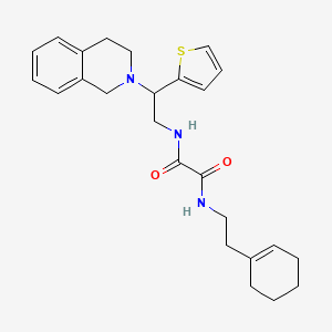 molecular formula C25H31N3O2S B2979469 N1-(2-(cyclohex-1-en-1-yl)ethyl)-N2-(2-(3,4-dihydroisoquinolin-2(1H)-yl)-2-(thiophen-2-yl)ethyl)oxalamide CAS No. 903261-15-4