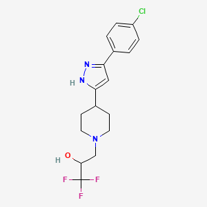 B2979553 3-{4-[5-(4-chlorophenyl)-1H-pyrazol-3-yl]piperidino}-1,1,1-trifluoro-2-propanol CAS No. 1030625-58-1