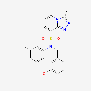 molecular formula C23H24N4O3S B2979557 N-(3,5-dimethylphenyl)-N-[(3-methoxyphenyl)methyl]-3-methyl-[1,2,4]triazolo[4,3-a]pyridine-8-sulfonamide CAS No. 1251615-72-1