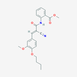 molecular formula C23H24N2O5 B2979669 methyl 2-[(2E)-3-(4-butoxy-3-methoxyphenyl)-2-cyanoprop-2-enoylamino]benzoate CAS No. 380424-22-6