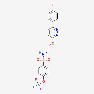 molecular formula C19H15F4N3O4S B2979686 N-(2-((6-(4-fluorophenyl)pyridazin-3-yl)oxy)ethyl)-4-(trifluoromethoxy)benzenesulfonamide CAS No. 920194-09-8