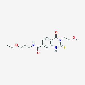 N-(3-ethoxypropyl)-3-(2-methoxyethyl)-4-oxo-2-sulfanylidene-1H-quinazoline-7-carboxamide
