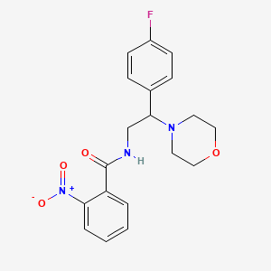 molecular formula C19H20FN3O4 B2979701 N-[2-(4-fluorophenyl)-2-(morpholin-4-yl)ethyl]-2-nitrobenzamide CAS No. 850549-34-7