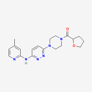 (4-(6-((4-Methylpyridin-2-yl)amino)pyridazin-3-yl)piperazin-1-yl)(tetrahydrofuran-2-yl)methanone