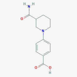 molecular formula C13H16N2O3 B2979709 4-(3-Carbamoylpiperidin-1-yl)benzoic acid CAS No. 1021243-10-6
