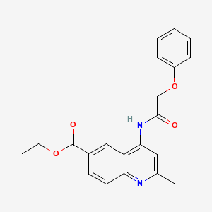 molecular formula C21H20N2O4 B2979720 Ethyl 2-methyl-4-(2-phenoxyacetamido)quinoline-6-carboxylate CAS No. 953854-41-6