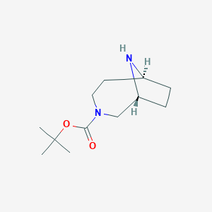 molecular formula C12H22N2O2 B2979722 t-Butyl 3,9-diazabicyclo[4.2.1]nonane-3-carboxylate CAS No. 1279882-74-4