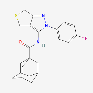 molecular formula C22H24FN3OS B2979725 N-[2-(4-fluorophenyl)-2H,4H,6H-thieno[3,4-c]pyrazol-3-yl]adamantane-1-carboxamide CAS No. 450342-77-5