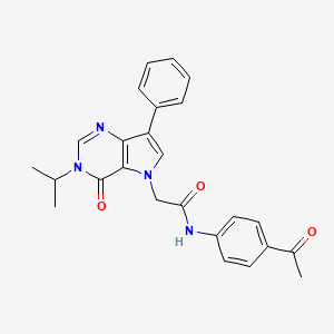 molecular formula C25H24N4O3 B2979749 N-(4-acetylphenyl)-2-[4-oxo-7-phenyl-3-(propan-2-yl)-3H,4H,5H-pyrrolo[3,2-d]pyrimidin-5-yl]acetamide CAS No. 1251671-76-7
