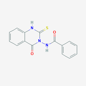 molecular formula C15H11N3O2S B2979800 N-(4-oxo-2-sulfanylidene-1H-quinazolin-3-yl)benzamide CAS No. 28873-29-2