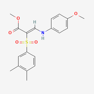 molecular formula C19H21NO5S B2979803 methyl (2Z)-2-[(3,4-dimethylphenyl)sulfonyl]-3-[(4-methoxyphenyl)amino]acrylate CAS No. 1327179-64-5