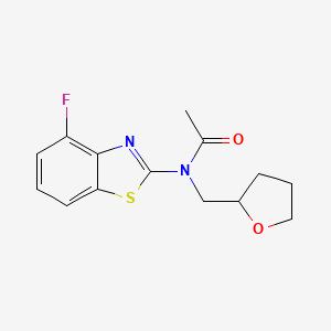 molecular formula C14H15FN2O2S B2979816 N-(4-fluorobenzo[d]thiazol-2-yl)-N-((tetrahydrofuran-2-yl)methyl)acetamide CAS No. 920378-68-3