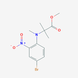 molecular formula C12H15BrN2O4 B2979818 Methyl 2-[(4-bromo-2-nitrophenyl)(methyl)amino]-2-methylpropanoate CAS No. 1803566-66-6