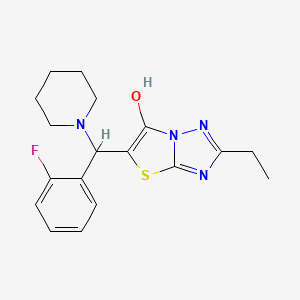 2-Ethyl-5-((2-fluorophenyl)(piperidin-1-yl)methyl)thiazolo[3,2-b][1,2,4]triazol-6-ol