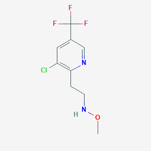 molecular formula C9H10ClF3N2O B2979857 3-Chloro-2-[2-(methoxyamino)ethyl]-5-(trifluoromethyl)pyridine CAS No. 400078-95-7
