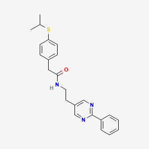 2-(4-(isopropylthio)phenyl)-N-(2-(2-phenylpyrimidin-5-yl)ethyl)acetamide