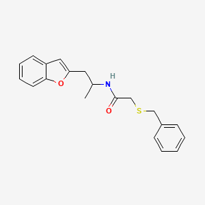 molecular formula C20H21NO2S B2979868 N-(1-(benzofuran-2-yl)propan-2-yl)-2-(benzylthio)acetamide CAS No. 2034610-63-2