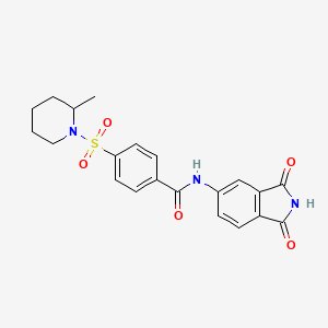 N-(1,3-dioxoisoindolin-5-yl)-4-((2-methylpiperidin-1-yl)sulfonyl)benzamide