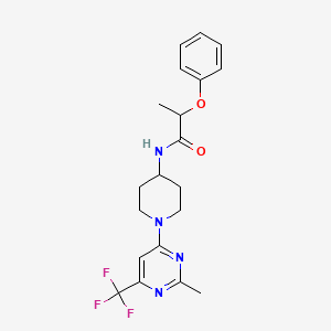 molecular formula C20H23F3N4O2 B2979880 N-{1-[2-methyl-6-(trifluoromethyl)pyrimidin-4-yl]piperidin-4-yl}-2-phenoxypropanamide CAS No. 1775557-28-2