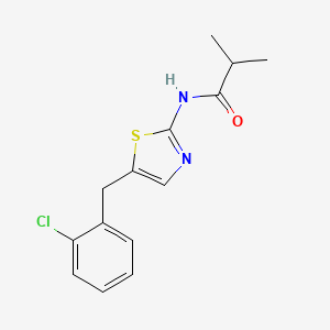molecular formula C14H15ClN2OS B2979881 N-(5-(2-chlorobenzyl)thiazol-2-yl)isobutyramide CAS No. 476292-48-5