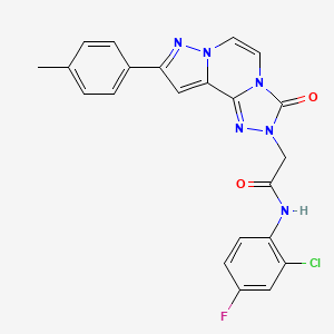 molecular formula C22H16ClFN6O2 B2979888 N-(2-chloro-4-fluorophenyl)-2-[9-(4-methylphenyl)-3-oxopyrazolo[1,5-a][1,2,4]triazolo[3,4-c]pyrazin-2(3H)-yl]acetamide CAS No. 1358070-10-6