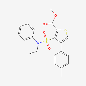 molecular formula C21H21NO4S2 B2979905 Methyl 3-[ethyl(phenyl)sulfamoyl]-4-(4-methylphenyl)thiophene-2-carboxylate CAS No. 941936-22-7