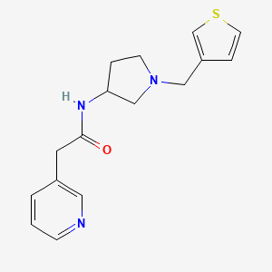 2-(pyridin-3-yl)-N-{1-[(thiophen-3-yl)methyl]pyrrolidin-3-yl}acetamide