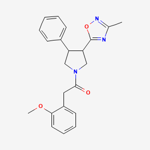 2-(2-Methoxyphenyl)-1-(3-(3-methyl-1,2,4-oxadiazol-5-yl)-4-phenylpyrrolidin-1-yl)ethanone
