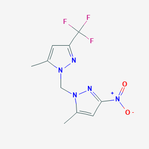 5-methyl-1-[(5-methyl-3-nitro-1H-pyrazol-1-yl)methyl]-3-(trifluoromethyl)-1H-pyrazole