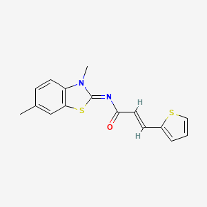 (2E,NE)-N-(3,6-dimethylbenzo[d]thiazol-2(3H)-ylidene)-3-(thiophen-2-yl)acrylamide