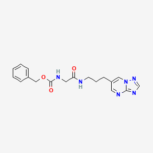 Benzyl (2-((3-([1,2,4]triazolo[1,5-a]pyrimidin-6-yl)propyl)amino)-2-oxoethyl)carbamate