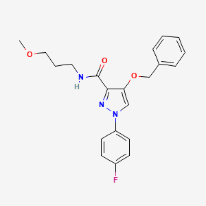 4-(benzyloxy)-1-(4-fluorophenyl)-N-(3-methoxypropyl)-1H-pyrazole-3-carboxamide