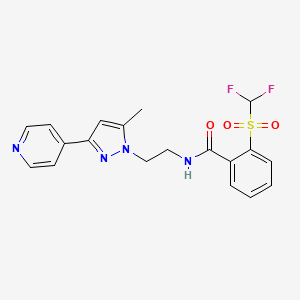 2-((difluoromethyl)sulfonyl)-N-(2-(5-methyl-3-(pyridin-4-yl)-1H-pyrazol-1-yl)ethyl)benzamide