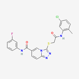 3-({[(5-chloro-2-methylphenyl)carbamoyl]methyl}sulfanyl)-N-(3-fluorophenyl)-[1,2,4]triazolo[4,3-a]pyridine-6-carboxamide