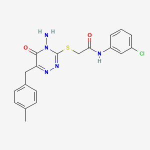 2-((4-amino-6-(4-methylbenzyl)-5-oxo-4,5-dihydro-1,2,4-triazin-3-yl)thio)-N-(3-chlorophenyl)acetamide