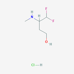 4,4-Difluoro-3-(methylamino)butan-1-ol;hydrochloride